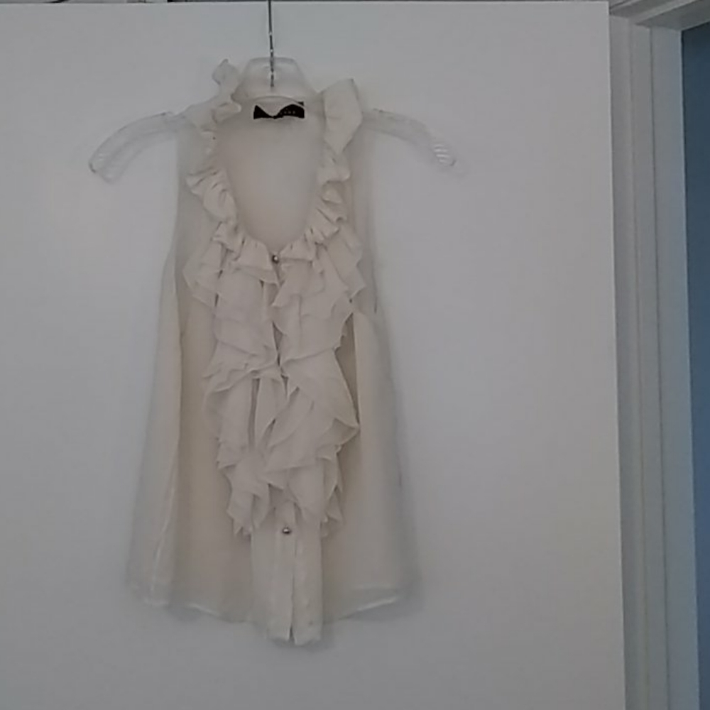 Robert Rodriguez ivory sleeveless blouse